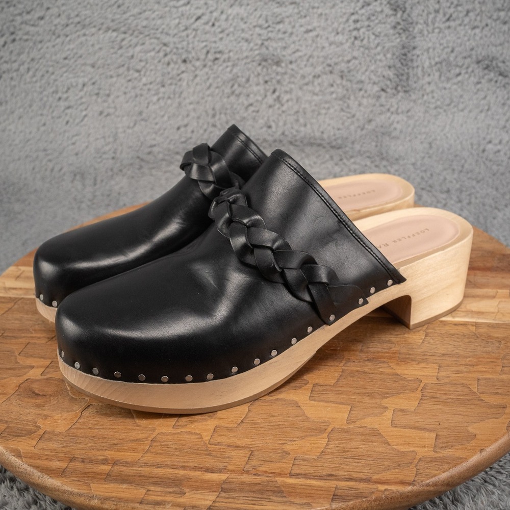 Loeffler Randall Merrill Braided Black Leather Platform Heel Clogs Size 10 M EUC - Picture 3 of 7